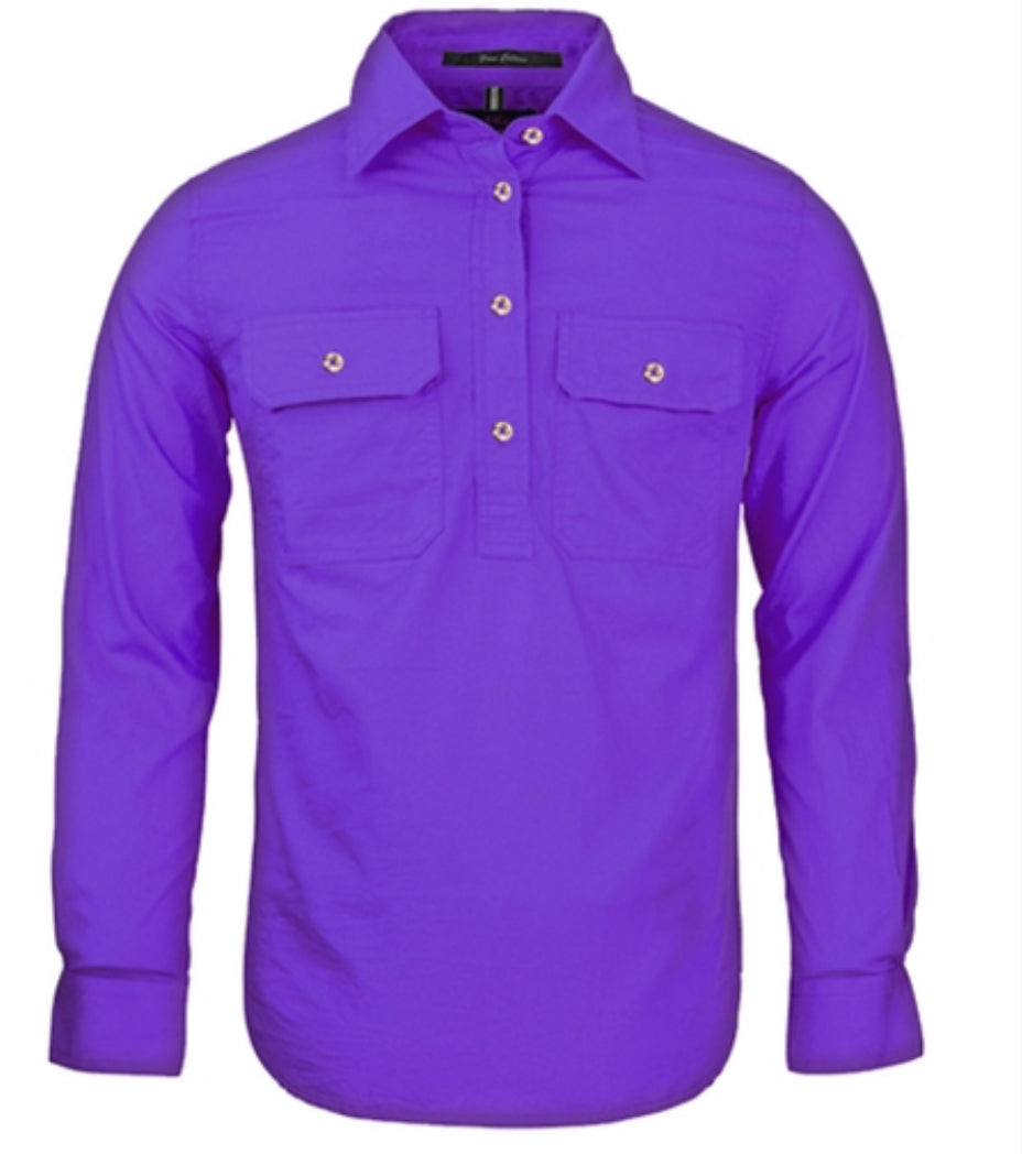 Ritemate Ladies L/S Closed Front Shirt RM300CF