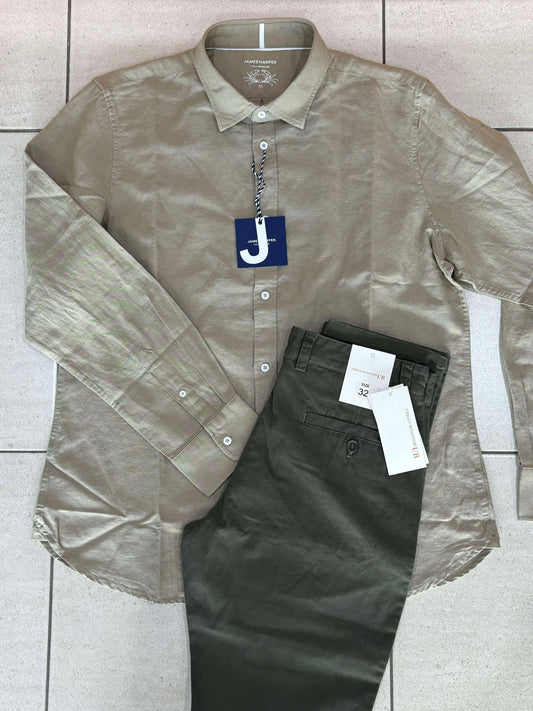 James Harper L/S Linen Shirt