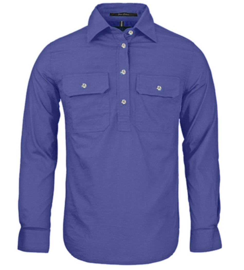 Ritemate Ladies L/S Closed Front Shirt RM300CF