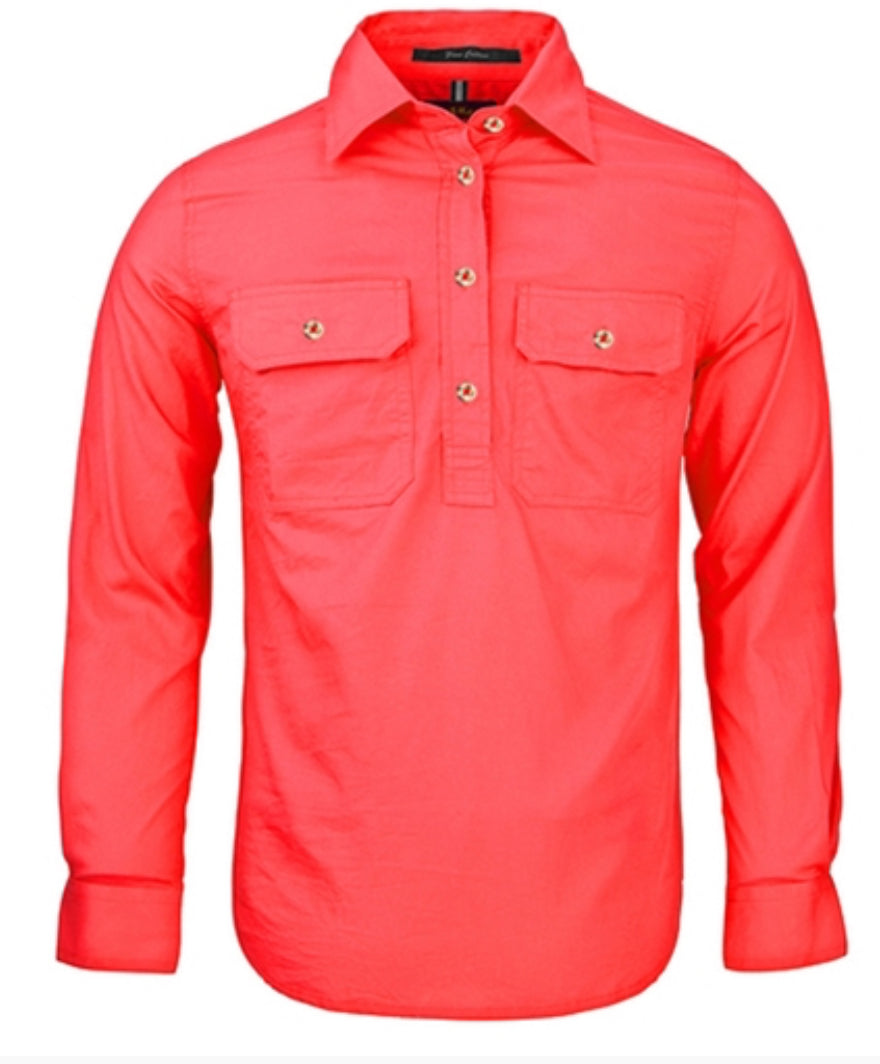 Ritemate Ladies L/S Closed Front Shirt RM300CF