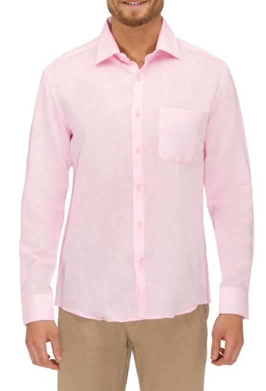 City Club Pink Linen L/S Shirt