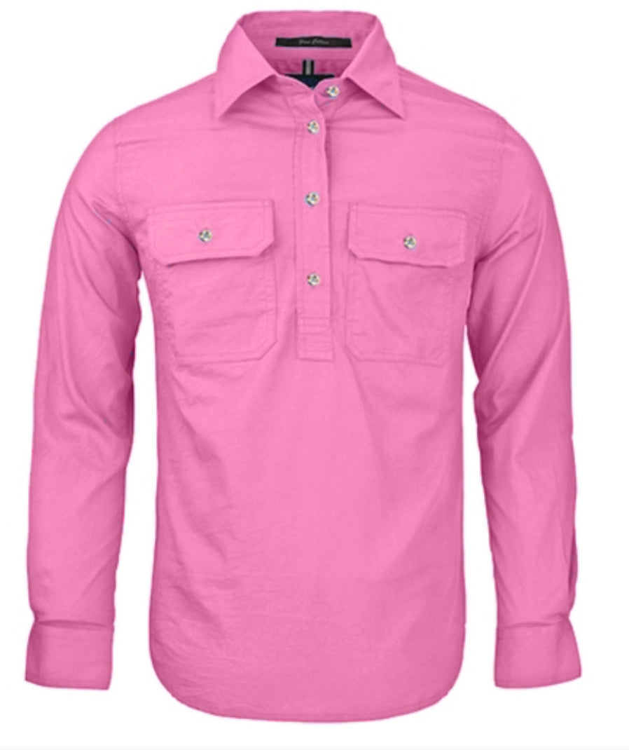 Ritemate Ladies L/S Closed Front Shirt RM300CF