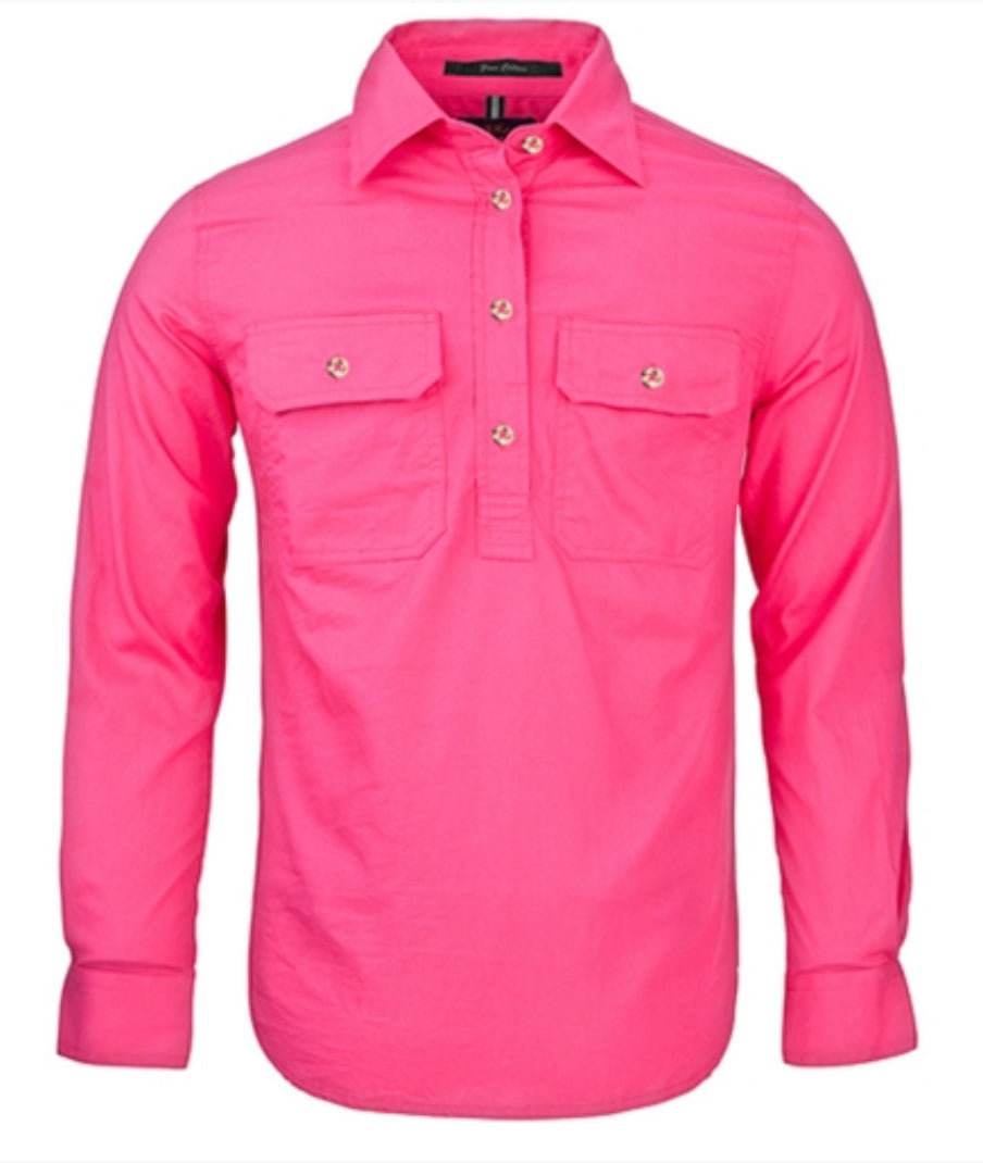 Ritemate Ladies L/S Closed Front Shirt RM300CF